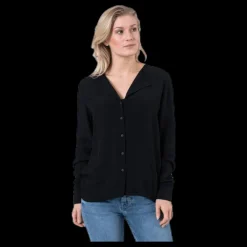 Pieces Ea Ls Shirt Black Svart