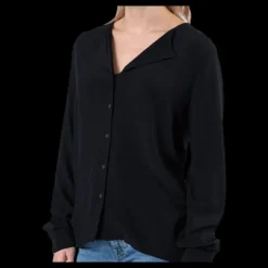 Pieces Ea Ls Shirt Black Svart