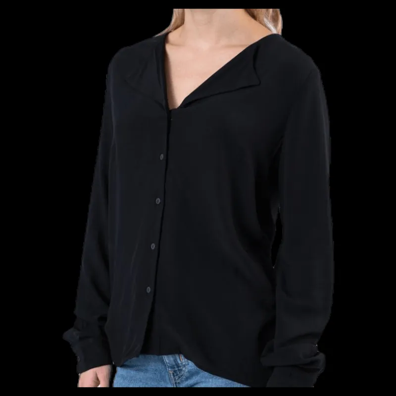 Pieces Ea Ls Shirt Black Svart