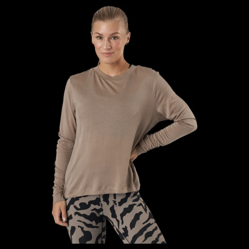 Casall Ease Crew Neck Taupe Grey Beige Clearance