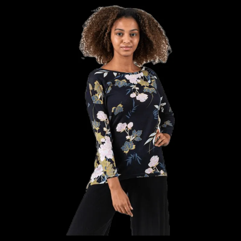 Only Elcos 4/5 Aop Top Black Svart Best