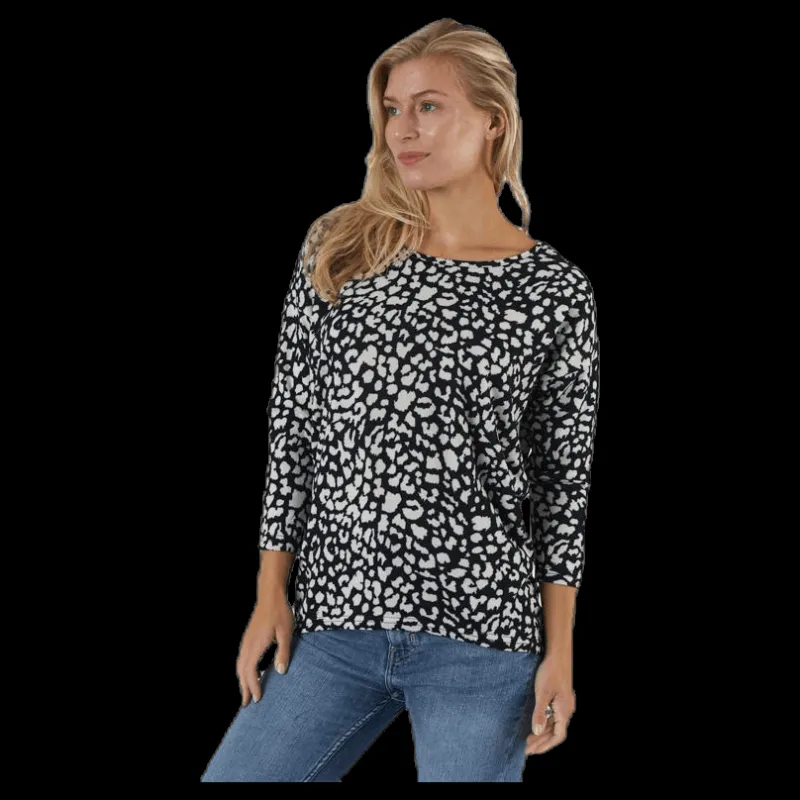 Only Elcos 4/5 Aop Top Jrs Black Svart