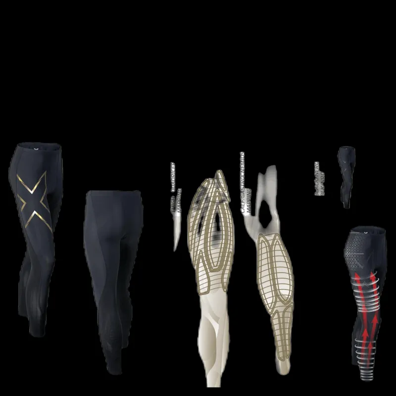 2XU Elite MCS Compression Tights Black/Gold Svart och Guld Outlet