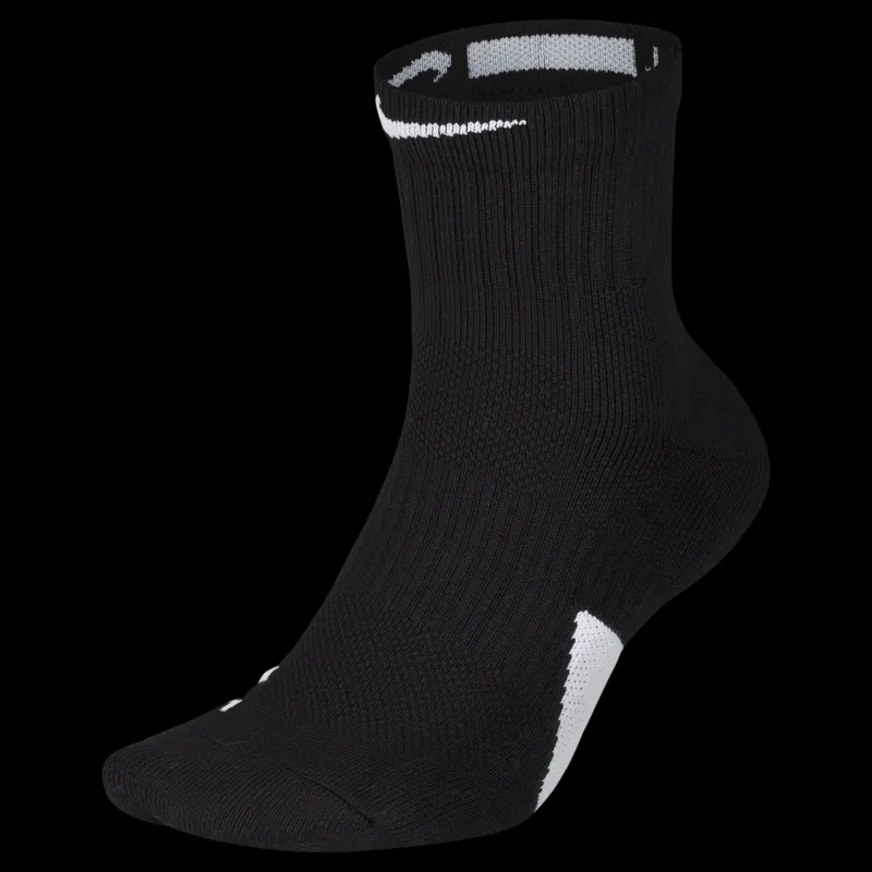 Sale Nike Elite Mid Basketball Socks BLACK/WHITE/WHITE Svart