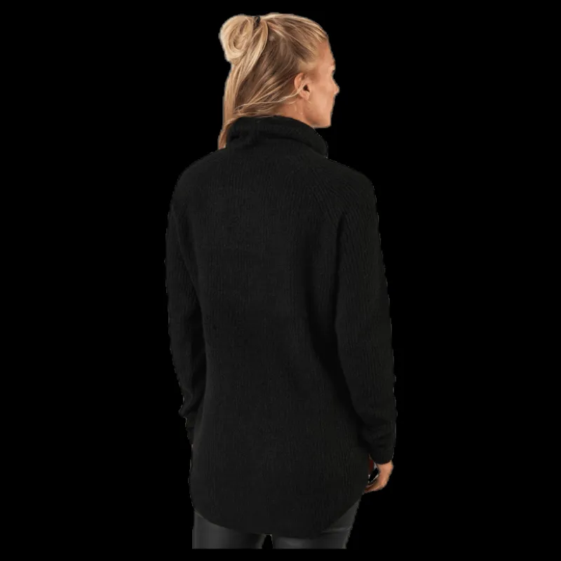 Discount Pieces Ellen Ls Long Knit Black Svart
