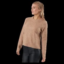Pieces Ellen Ls O-Neck Knit Beige New