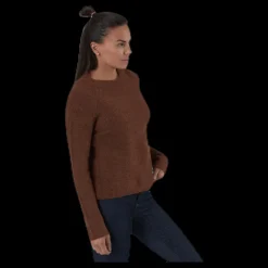 Pieces Ellen Ls O-Neck Knit Brown Brun Discount