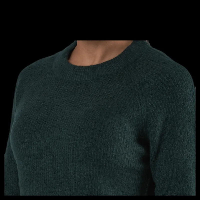 Pieces Ellen Ls O-Neck Knit Green Svart