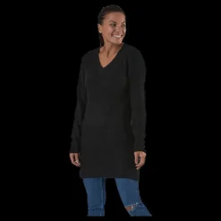 Pieces Ellen Ls V-Neck Knit Dress Black Svart Outlet
