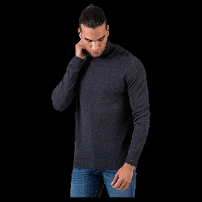 Jack & Jones Emil Knit Roll Neck Grey Grå Hot