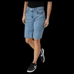 Hot Only Emily Hw Long Shorts Raw Bb Mas0051 Blue Blå