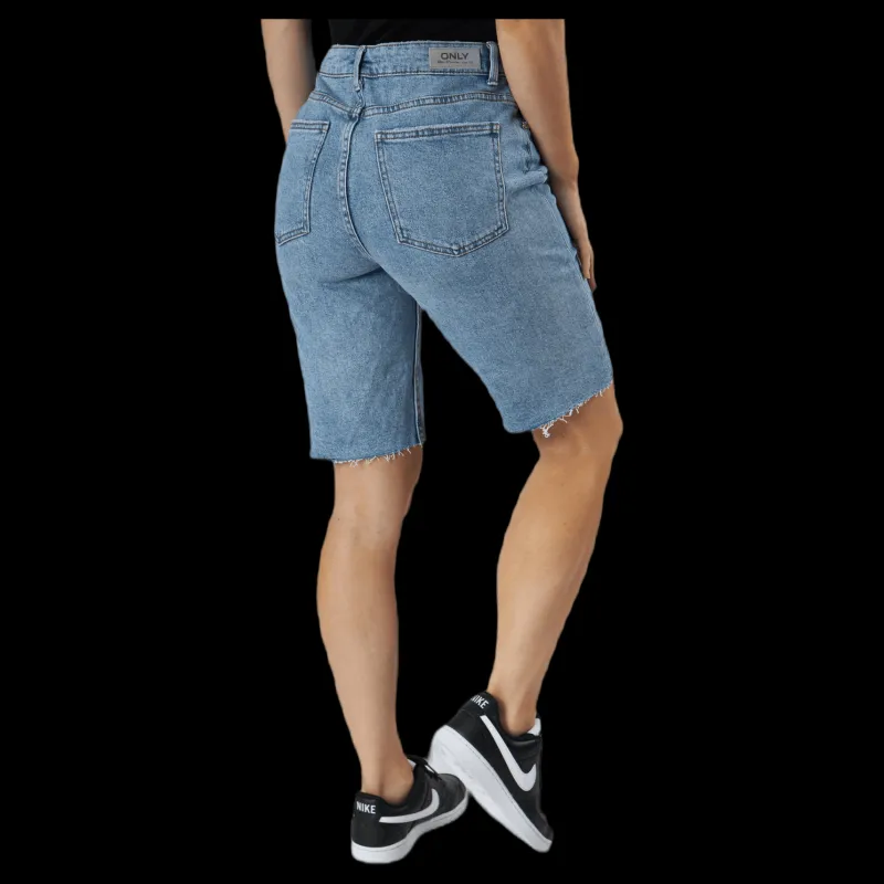 Hot Only Emily Hw Long Shorts Raw Bb Mas0051 Blue Blå