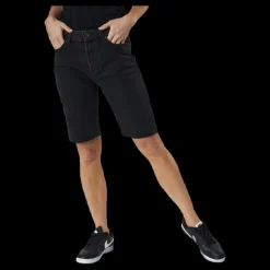 Only Emily Hw Long Shorts Raw Bb Mas0033 Black Svart