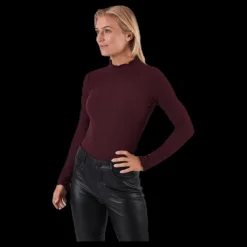 Clearance Only Emma L/S High Neck Top Jrs Brown Brun