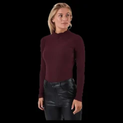 Clearance Only Emma L/S High Neck Top Jrs Brown Brun