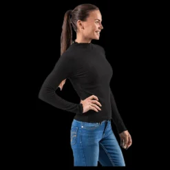 Sale Only Emma L/S High Neck Top Jrs Black Svart