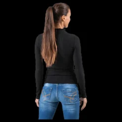 Sale Only Emma L/S High Neck Top Jrs Black Svart