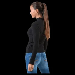 Sale Only Emma L/S High Neck Top Jrs Black Svart