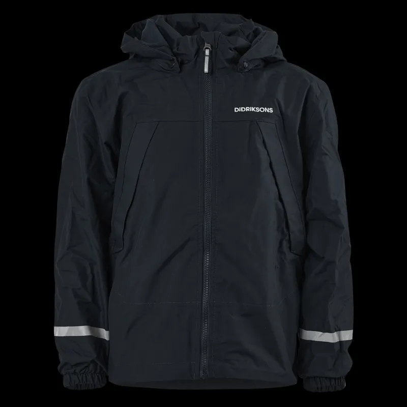 Didriksons Enso Kids Jacket 2 Blue Svart Clearance