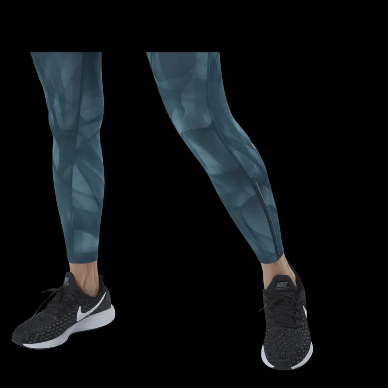 New Nike Epic Faster Run Division 7/8 Tight Green/Silver Blå