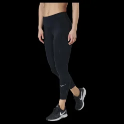 New Nike Epic Luxe Running Crop Black/Silver Svart