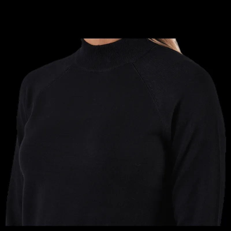 Pieces Esera Ls High Neck Knit Black Svart Sale