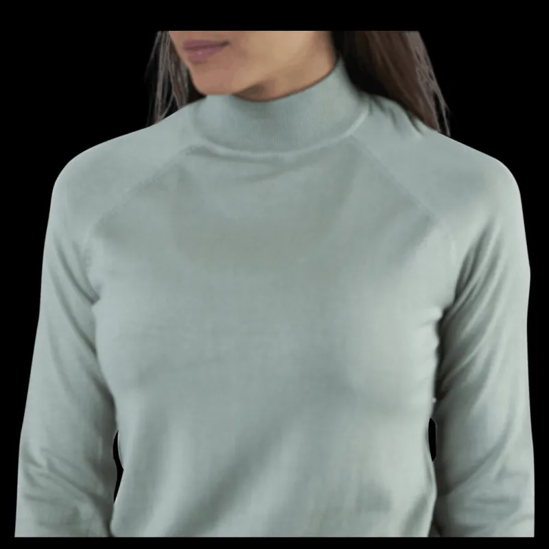 Pieces Esera Ls High Neck Knit Green Grön New