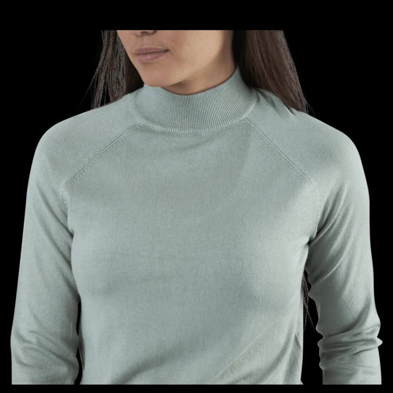 Pieces Esera Ls High Neck Knit Green Grön New