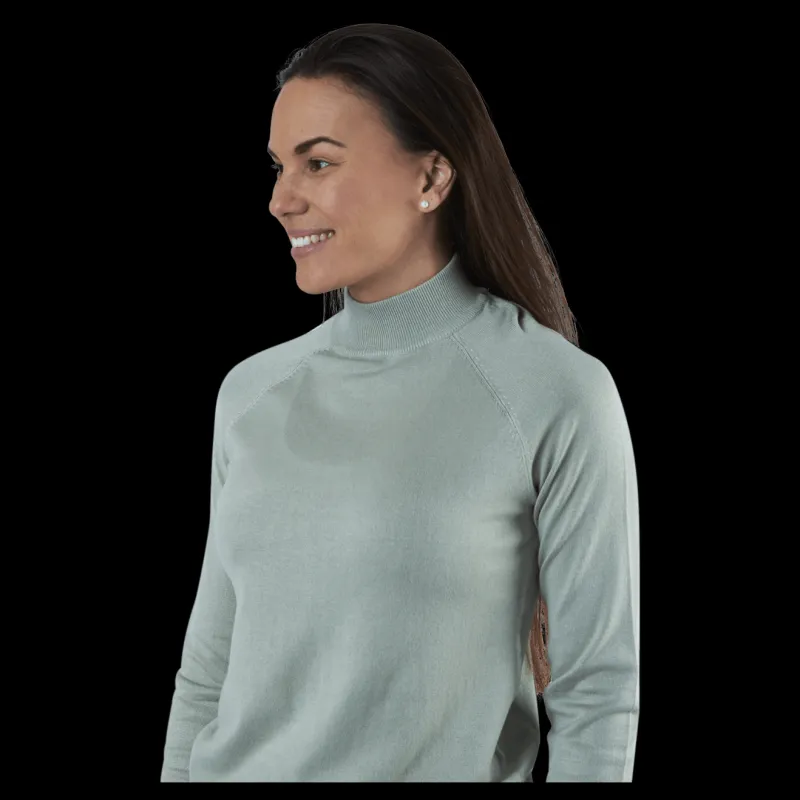 Pieces Esera Ls High Neck Knit Green Grön New