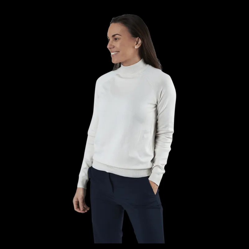 Best Pieces Esera Ls High Neck Knit White Vit