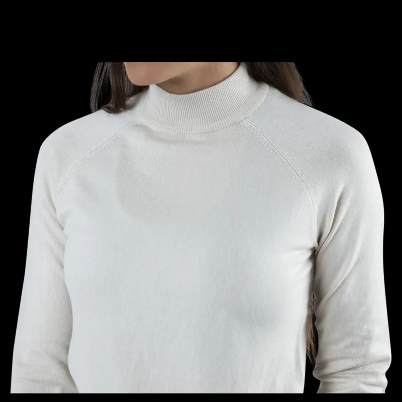 Best Pieces Esera Ls High Neck Knit White Vit