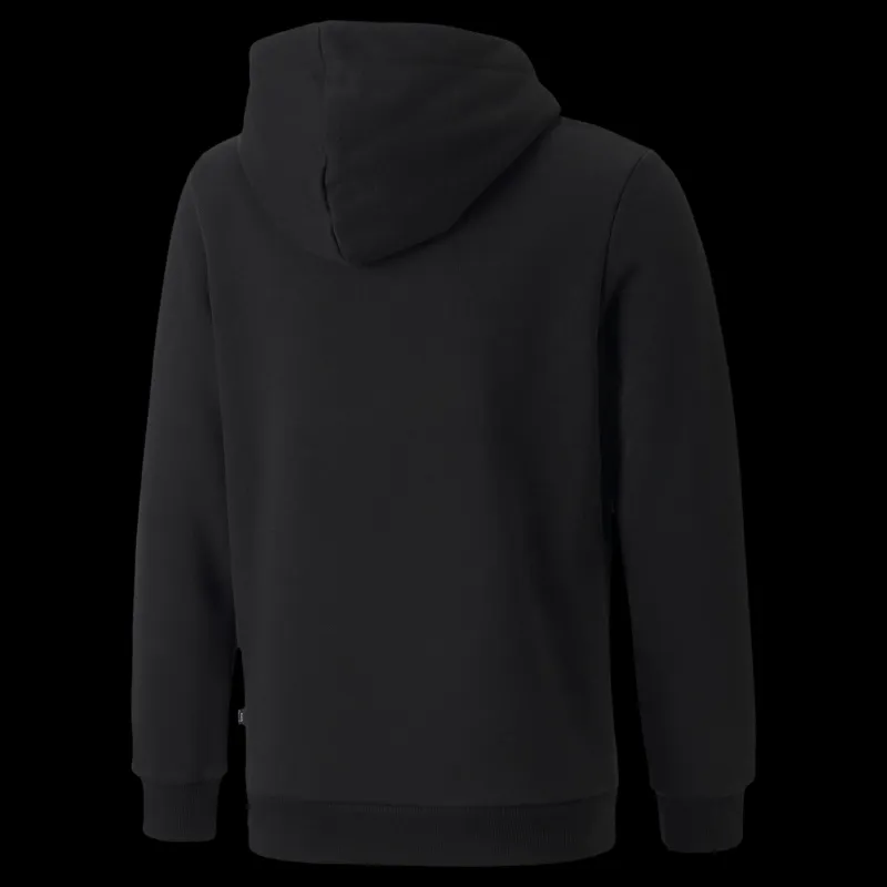 Puma Ess+ 2 Col Big Logo Hoodie Fl Black-vibrant Orange Svart