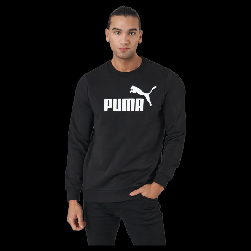 Outlet Puma Ess Big Logo Crew Fl Black Svart