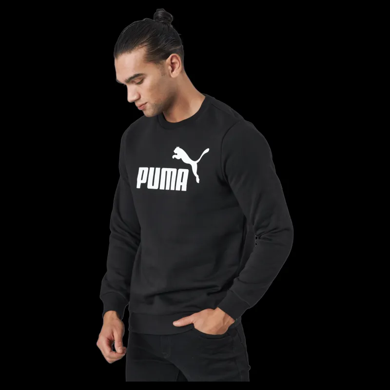 Outlet Puma Ess Big Logo Crew Fl Black Svart