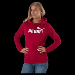 Puma Ess Logo Hoodie Fl (s) Persian Red Röd Clearance
