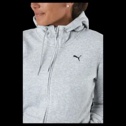 Puma Ess Small Logo Full-zip Hoodie Black Cat Grå Outlet