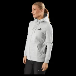 Puma Ess Small Logo Full-zip Hoodie Light Gray Heather Grå Clearance