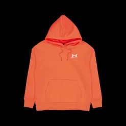 New Under Armour Essential Fleece Hoodie Venom Red Orange