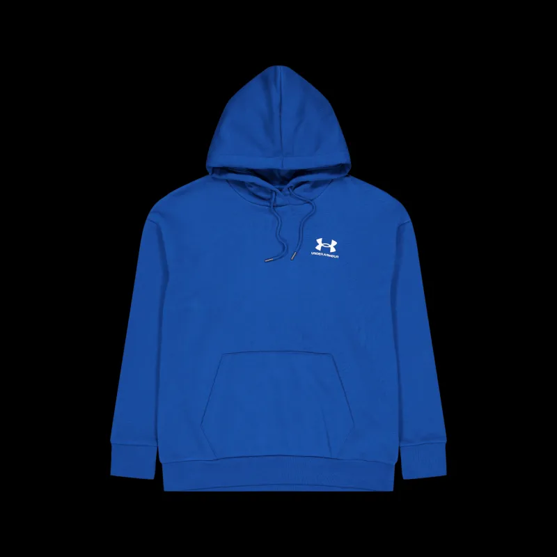 Discount Under Armour Essential Fleece Hoodie Varsity Blue Blå