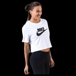 Nike Essential Icon Crop Futura Tee White/Black Vit Best
