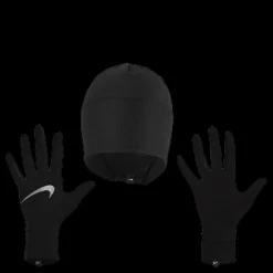 Sale Nike EQ Essential Running Hat And Glove Set W Black Svart
