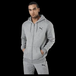 Puma Essential Small Logo Fz Hoodie Fl Grey Grå Online
