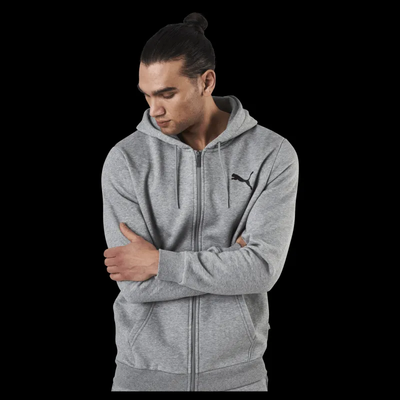 Puma Essential Small Logo Fz Hoodie Fl Grey Grå Online
