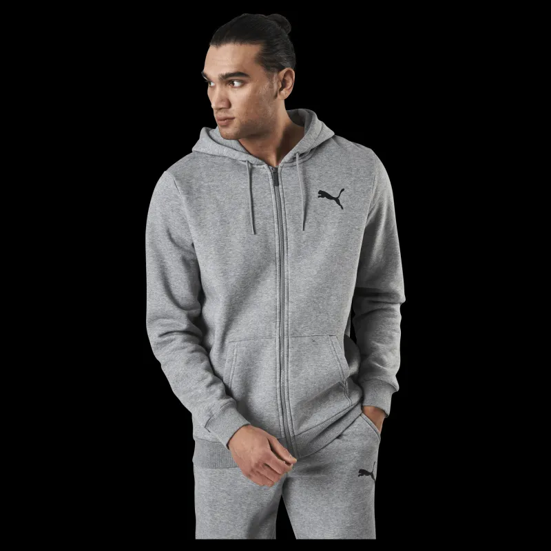 Puma Essential Small Logo Fz Hoodie Fl Grey Grå Online