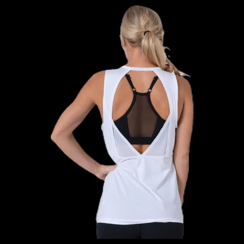 Nike Essential Swoosh Tank White/Black Vit Sale