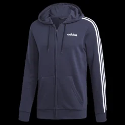 adidas Essentials 3 Stripes Fullzip French Terry Legend Ink / White Blå och Vit Sale