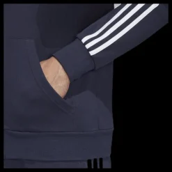 adidas Essentials 3 Stripes Fullzip French Terry Legend Ink / White Blå och Vit Sale