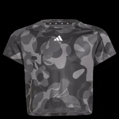 adidas Essentials AEROREADY Seasonal Print Crop T-Shirt Kids Black Svart Clearance