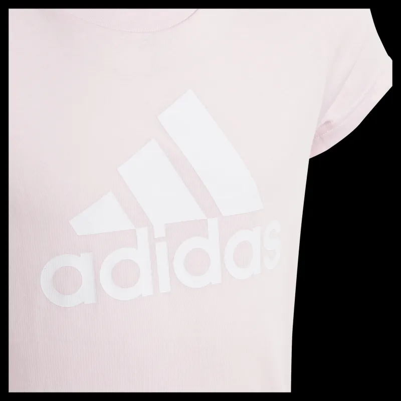 adidas Essentials Big Logo Cotton T-Shirt Clear Pink / White Vit och Rosa