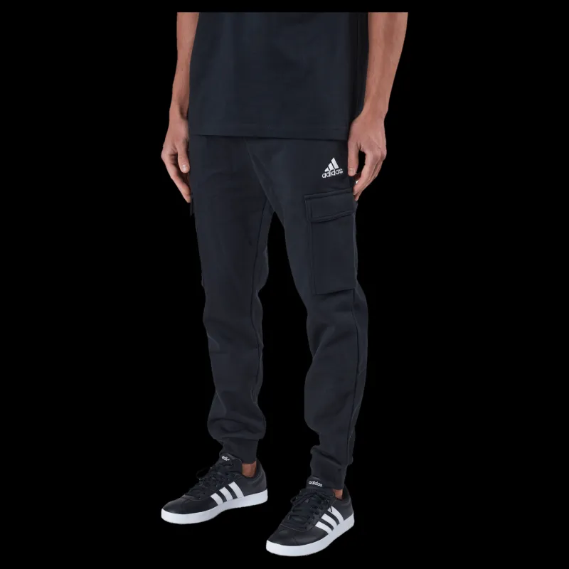 Discount adidas Essentials Fleece Regular Tapered Cargo Joggers Black Svart